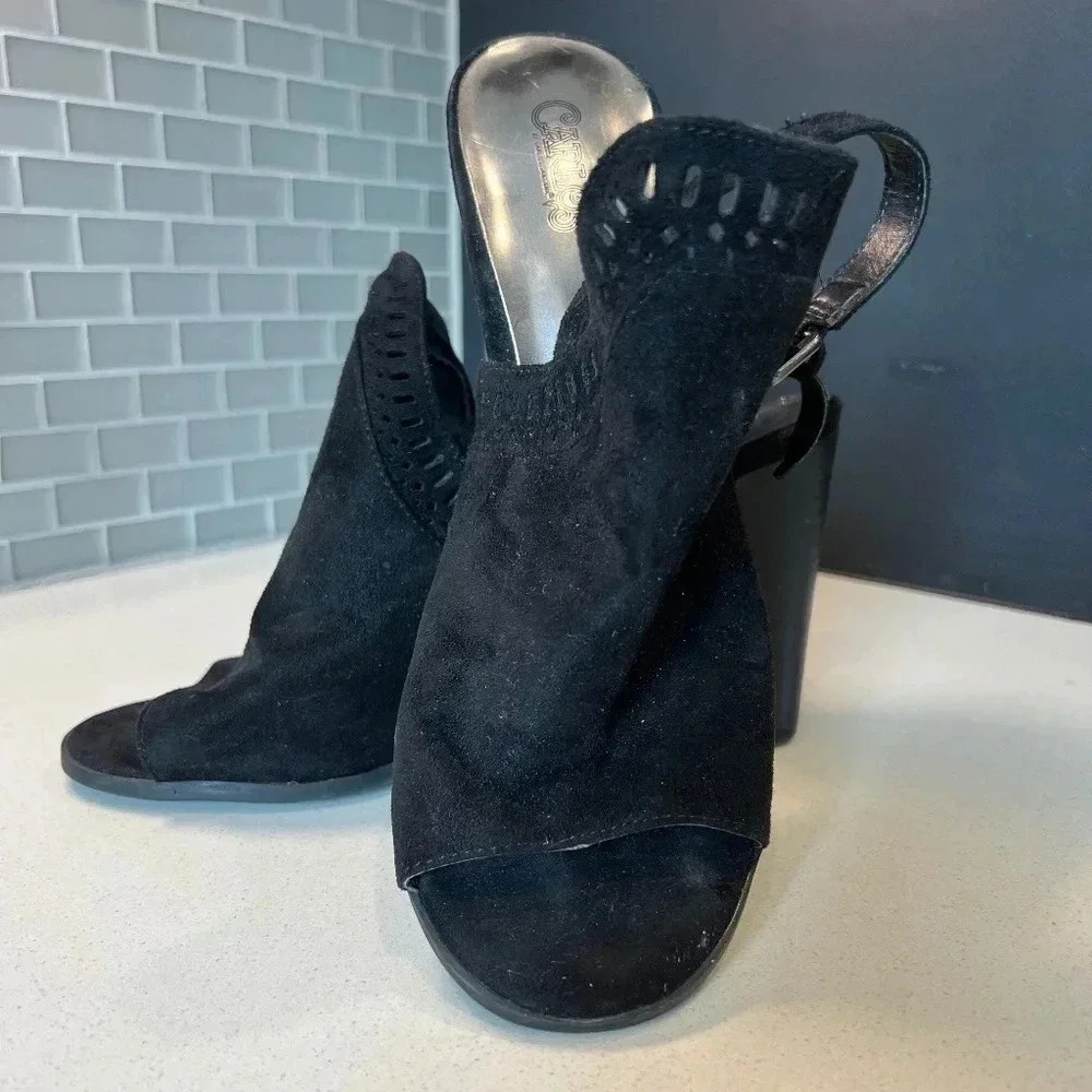 Carlos by Carlos Santana Black Suede Heels Size 10